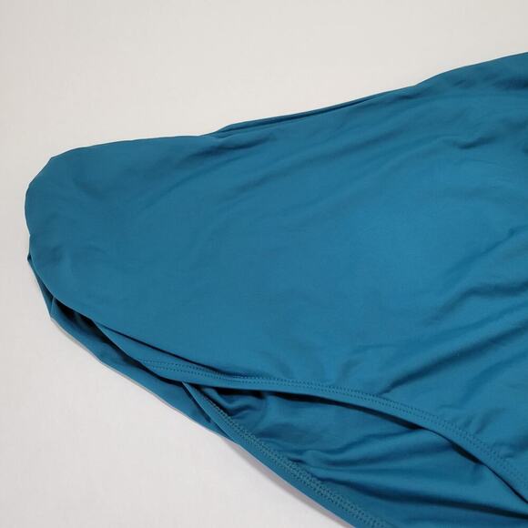 Anne Cole Plus Size High-Waist Shirred Bikini Bottoms Deep Sea Blue NWT US 24W - Picture 5 of 10